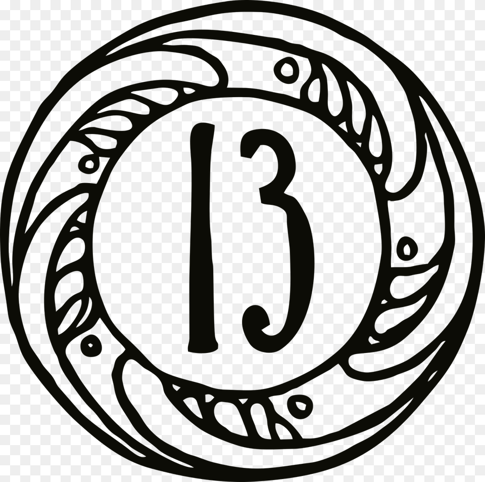 The Number Number 13 Black And White, Symbol, Logo, Text, Emblem Free Transparent Png
