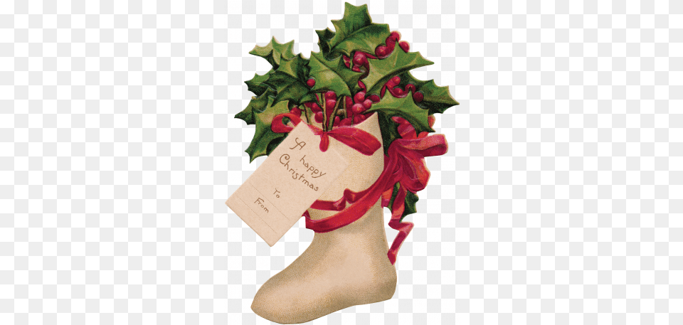 The Nutcracker Holly Stocking Die Cut Graphic By Janet Beautiful Christmas Gift Tag, Flower, Flower Arrangement, Flower Bouquet, Plant Free Png