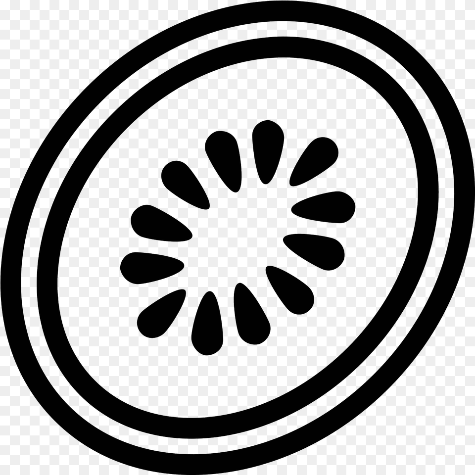 The Object Is An Oval Shape That Is Angled To The Right Black And White Kiwi, Gray Free Transparent Png