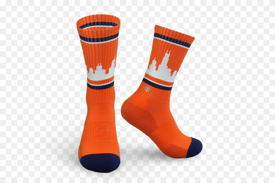 The Official Chicago Skyline Socks For Cubs Fans, Clothing, Hosiery, Sock Free Png