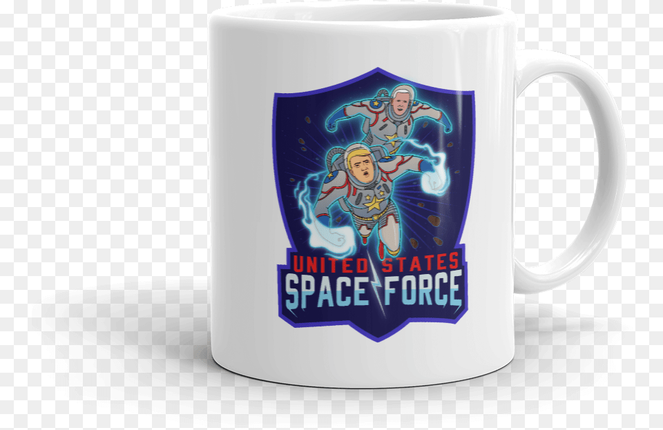 The Official Donald Trump And Mike Pence Space Force Dc Comic Book Style Mug Donald Trump, Cup, Beverage, Coffee, Coffee Cup Png