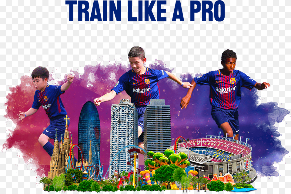 The Official Fc Barcelona Residential Soccer Camps Fc Barcelona Academy Camp, Advertisement, Person, T-shirt, Clothing Png Image