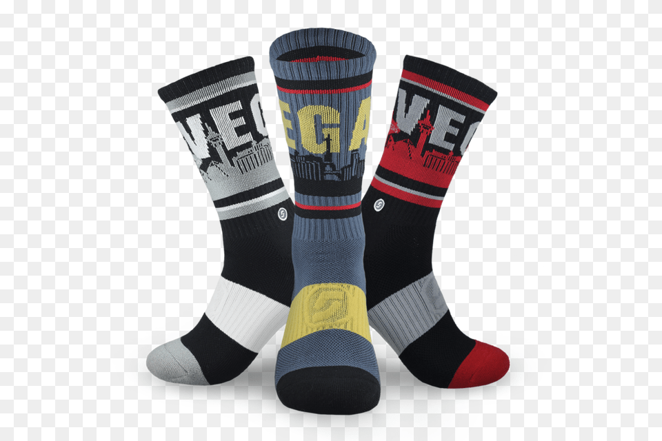 The Official Las Vegas Skyline Socks For Unlv Rebels Fans, Clothing, Hosiery, Sock Png Image