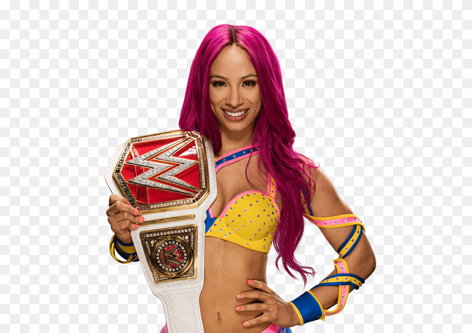 The Official Picture Of Sasha Banks With The Womens Championship, Adult, Clothing, Costume, Female Free Png Download