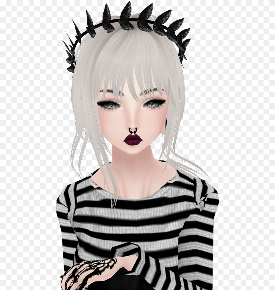 The Old Emo Days In My Imvu Career Imvu Girl White Hair, Adult, Publication, Person, Female Free Png