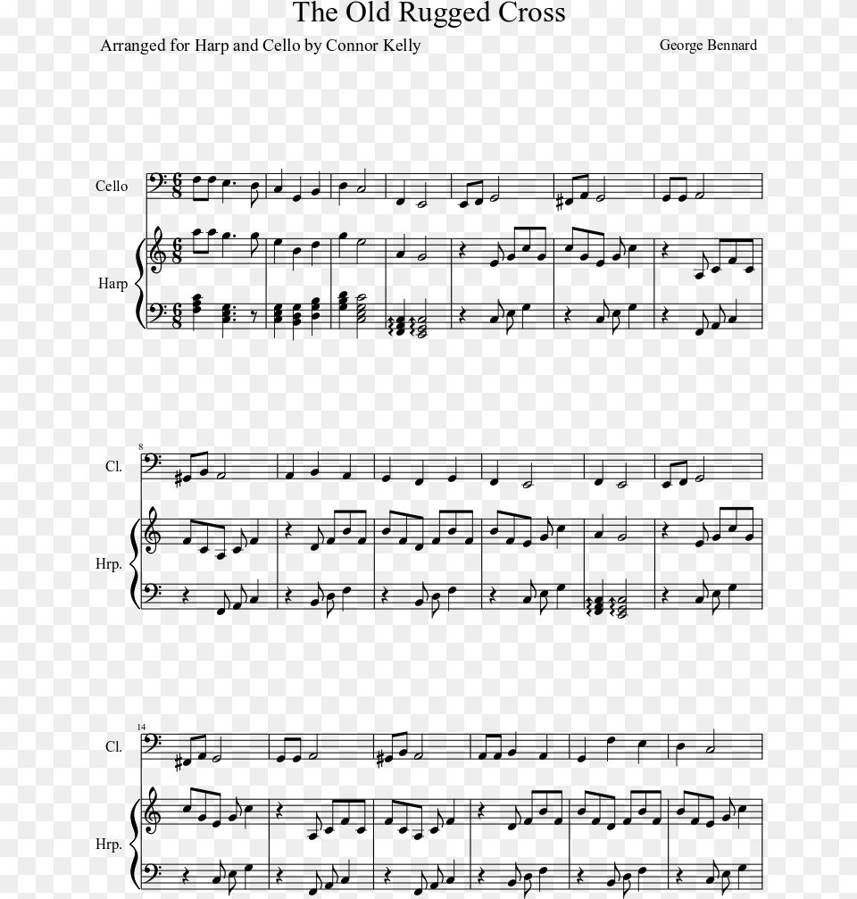 The Old Rugged Cross Sheet Music Composed By George Sadness And Sorrow Piano, Gray Png