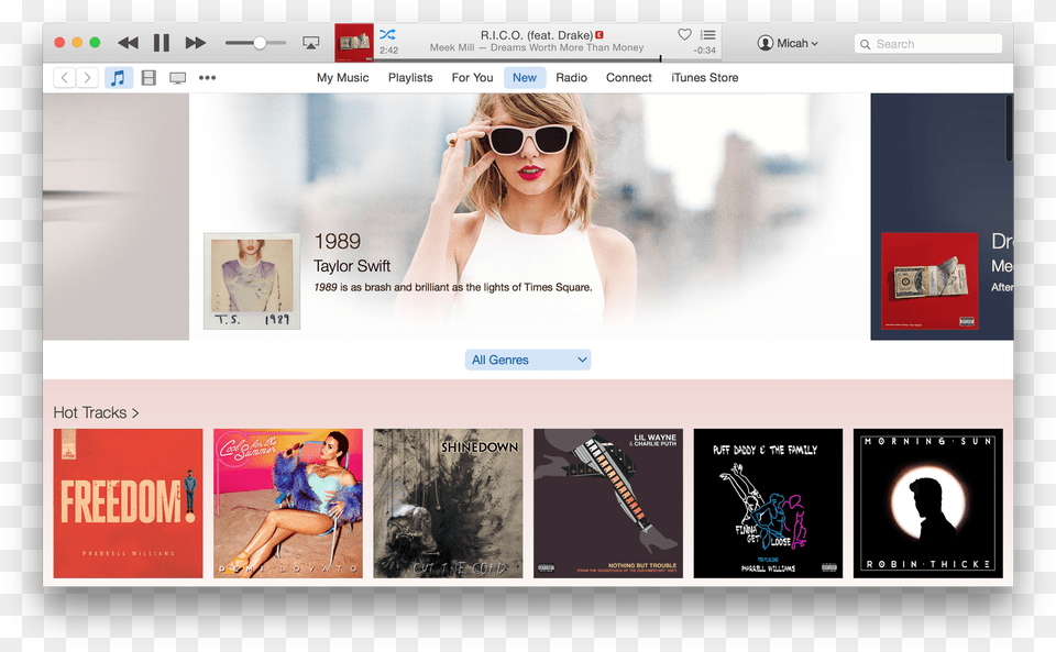 The Other Two Notable Parts Of Apple Music Are Connect Apple Music Interface Desktop, Accessories, Webpage, Sunglasses, Person Free Png Download