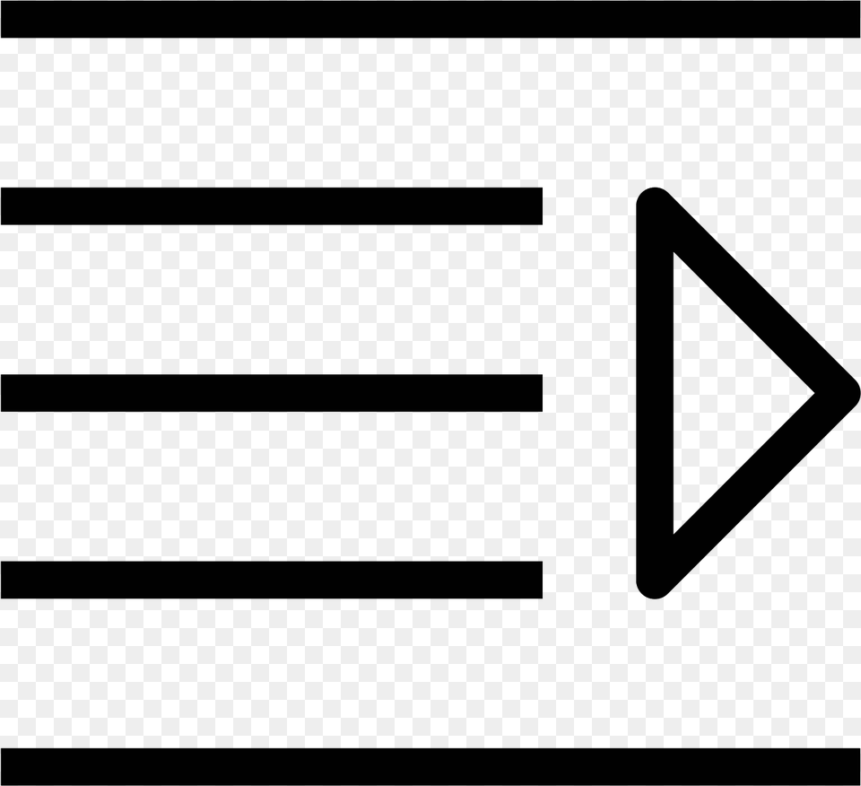 The Outdent Logo Consists Of Five Horizontal Lines Align Text Left Icon, Gray Free Transparent Png