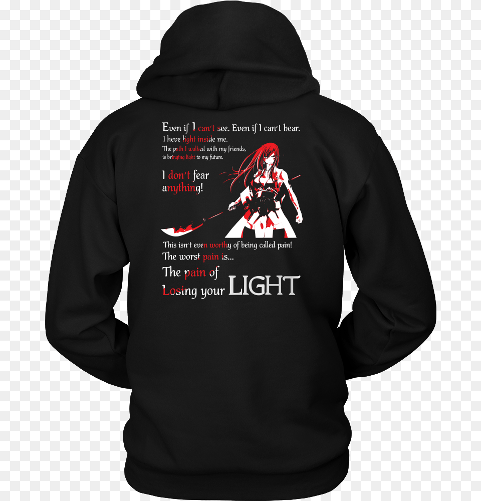 The Pain Of Losing Your Light Erza Scarlet Limited Edition Zelda Shirt, Knitwear, Clothing, Sweatshirt, Hood Free Transparent Png