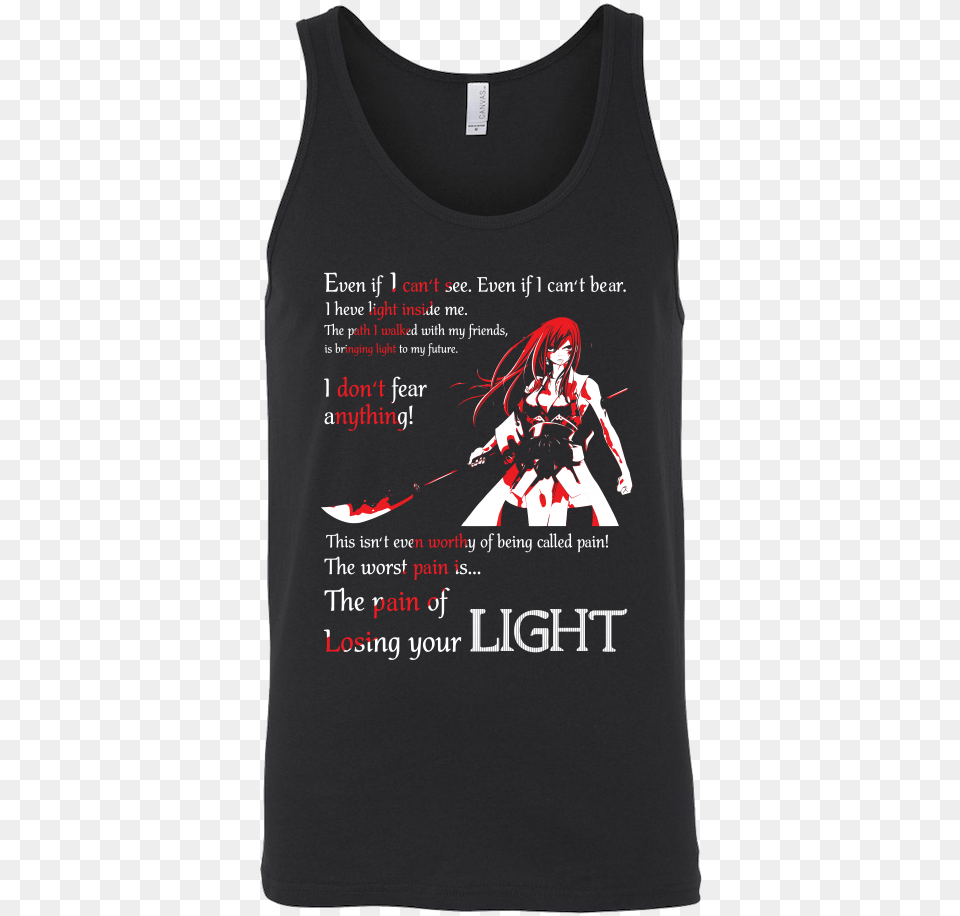 The Pain Of Losing Your Light Erza Scarlet Sword Art Online Tank Top, Clothing, T-shirt, Tank Top, Adult Png