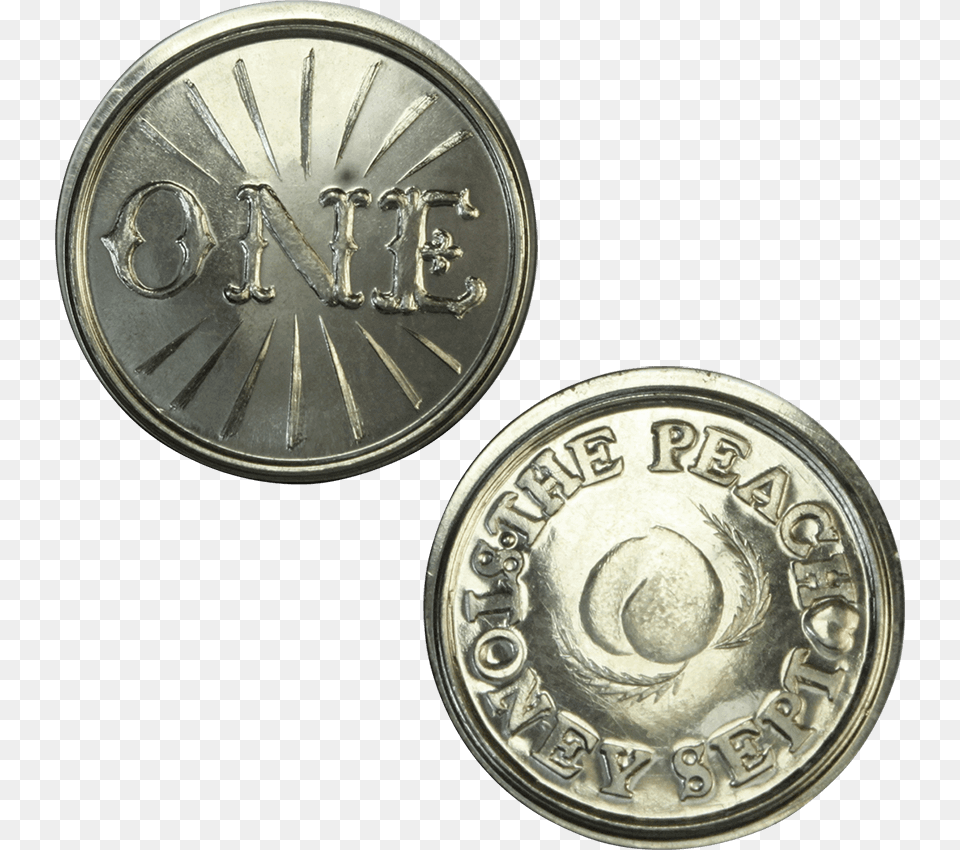 The Peach Silver Brothel Token Token Coin, Money, Dime Free Transparent Png