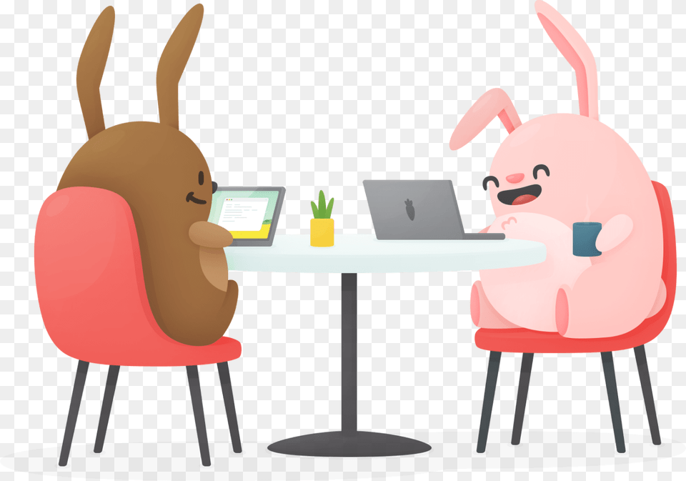 The People Behind The Bunny, Table, Furniture, Pc, Laptop Free Transparent Png