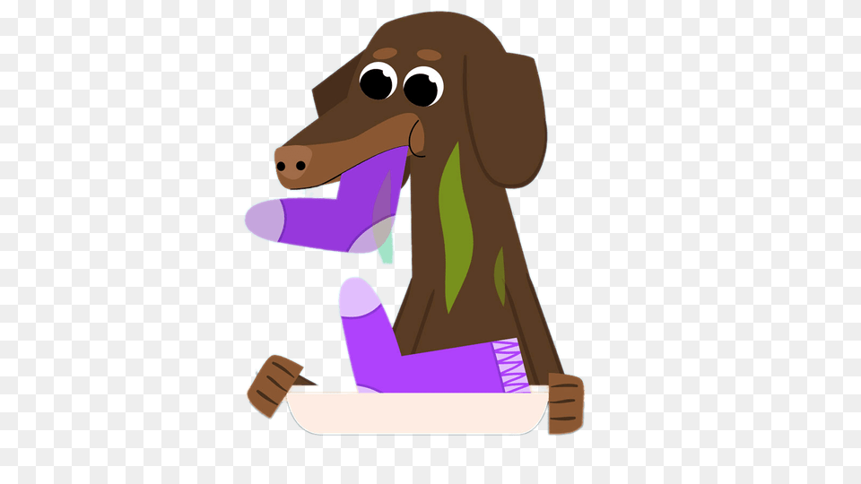 The Pets Factor Dog Eating Sock, Cartoon, Animal, Mammal Png Image