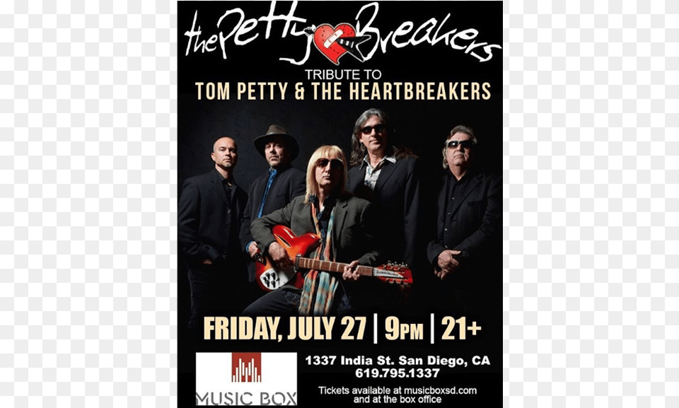 The Petty Heartbreakers Poster, Advertisement, Musical Instrument, Adult, Man Png