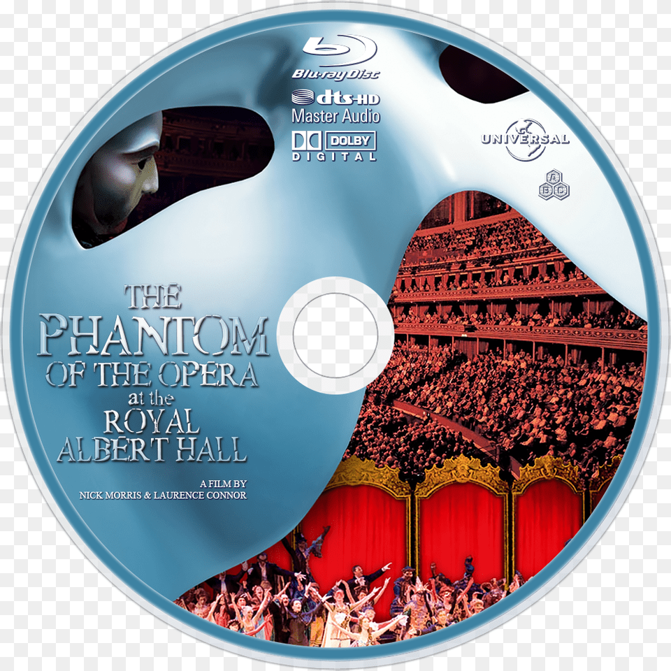 The Phantom Of The Opera At The Royal Albert Hall Bluray Phantom Of The Opera Royal Albert Hall Label, Disk, Dvd, Face, Head Free Transparent Png