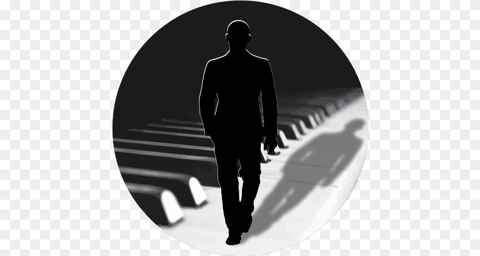 The Piano Walk Musical Walk With Weighted Keys Standing, Photography, Silhouette, Adult, Male Png Image
