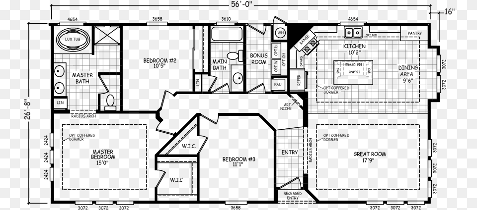 The Piccolo Model Has 3 Beds And 2 Baths Manufactured Housing, Cad Diagram, Diagram Free Transparent Png