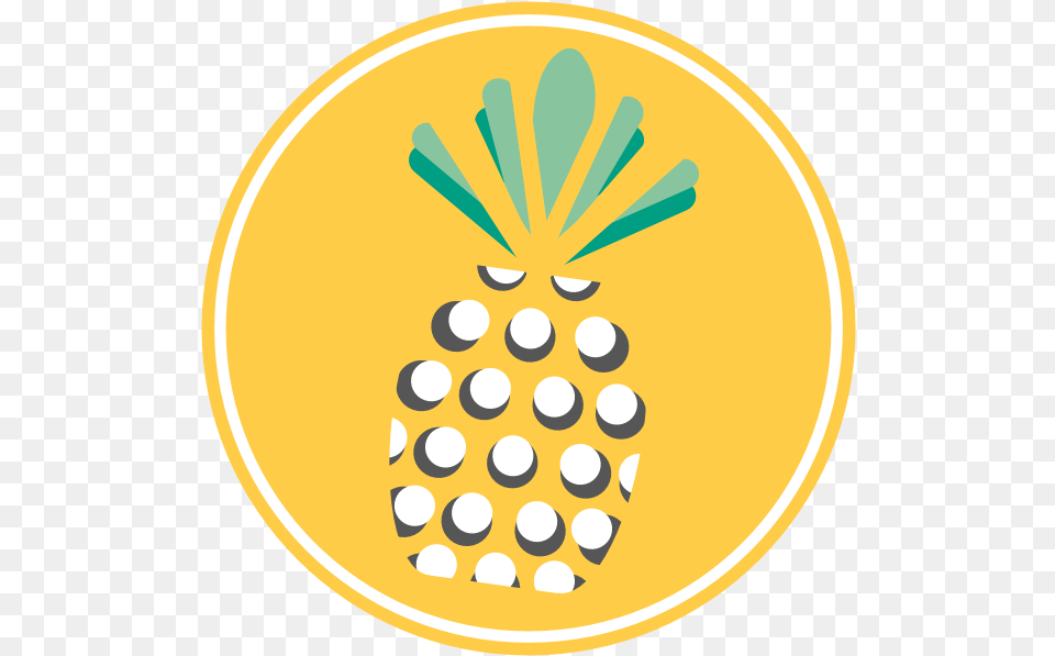 The Pineapple Logo Kara Franco Circle, Disk, Gold, Food, Fruit Png