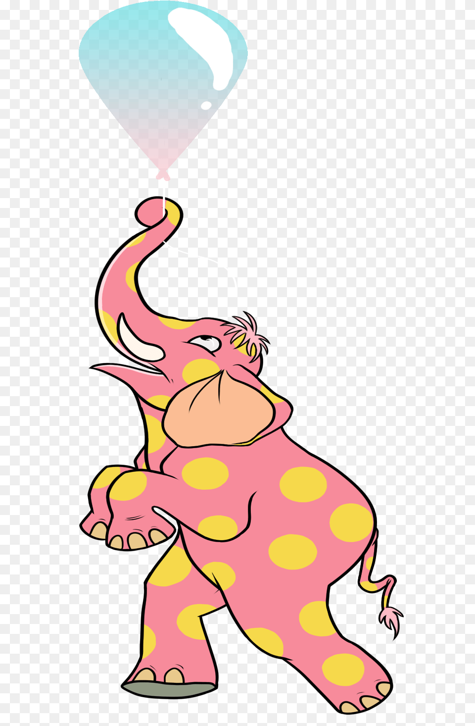 The Pink Elephant With Golden Spots Illustration, Baby, Person, Balloon, Cartoon Free Png