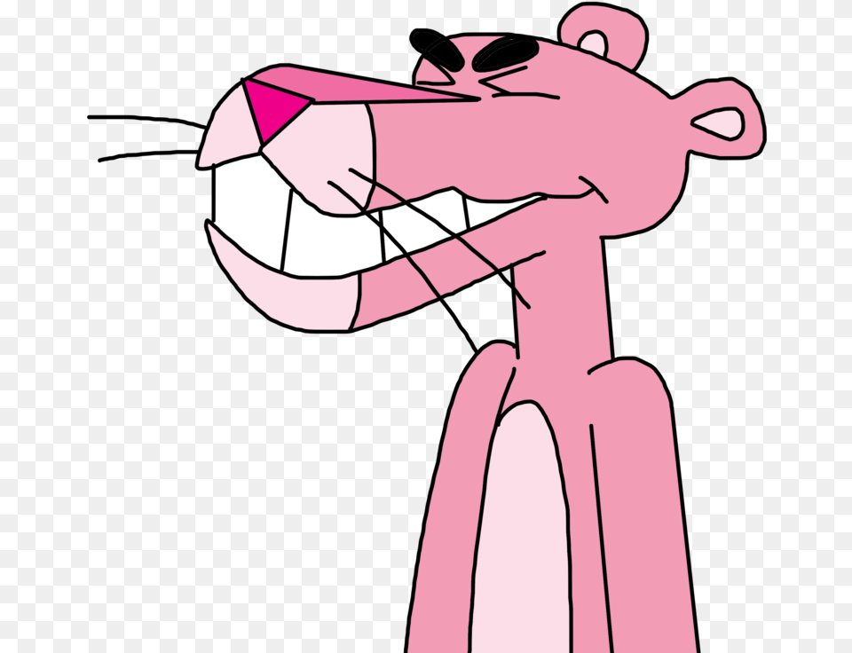 The Pink Panther Laughing, Cartoon, Animal, Bear, Mammal Png Image
