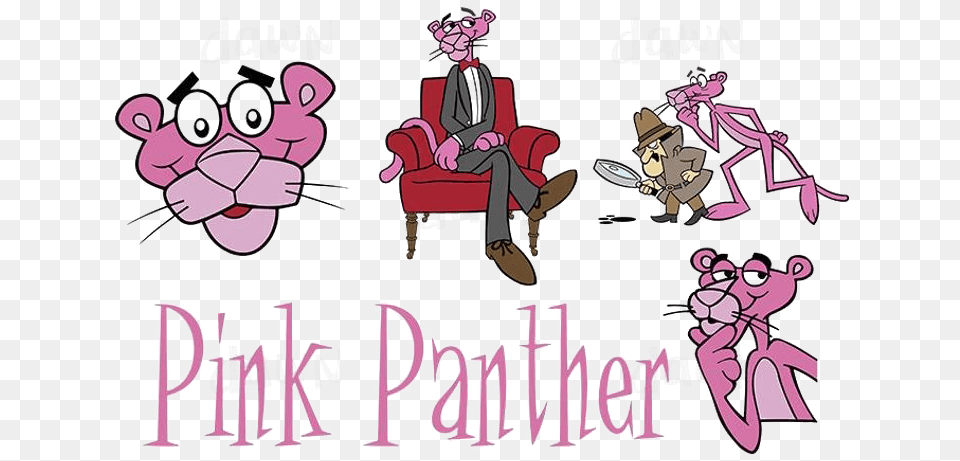 The Pink Panther Logo Transparent Pink Panther, Purple, Publication, Book, Comics Png Image