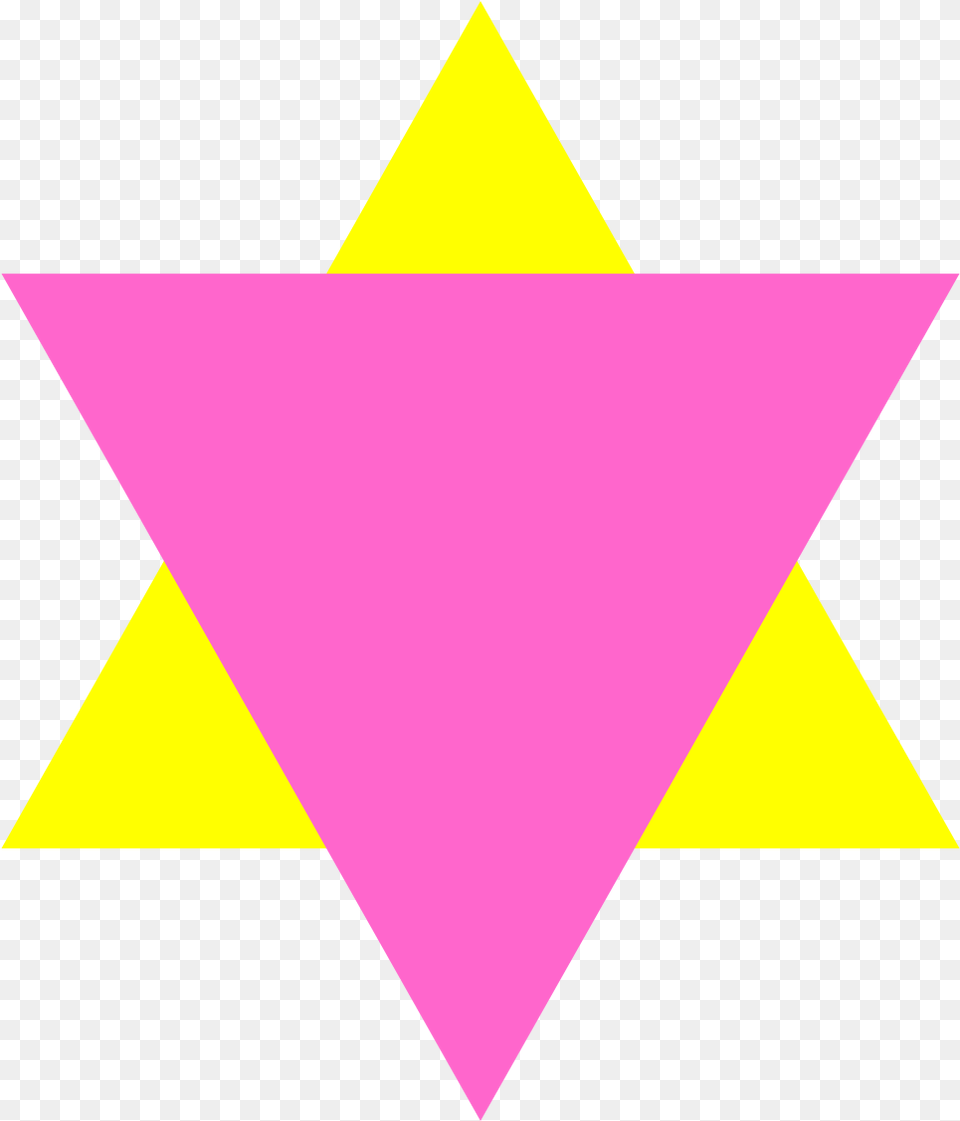 The Pink Triangle Overlapping A Yellow Triangle Was Pink Triangle Jew, Star Symbol, Symbol Free Transparent Png