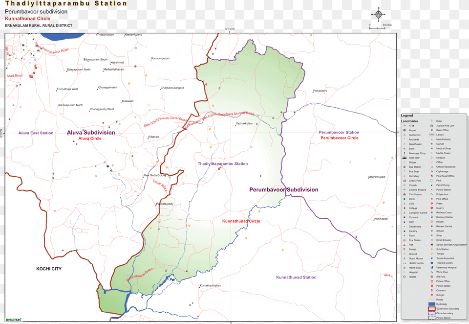 The Police Station Comprises Vazhakkulam Village And Kizhakkambalam Panchayath, Chart, Map, Plot, Atlas Png