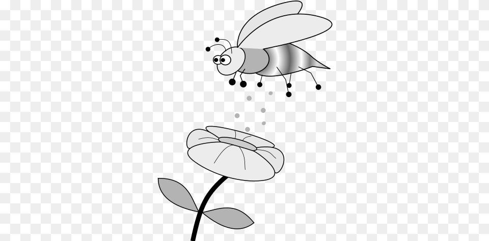 The Pollen Particle Begins To Rise When The Bee Is Illustration, Cartoon Free Png