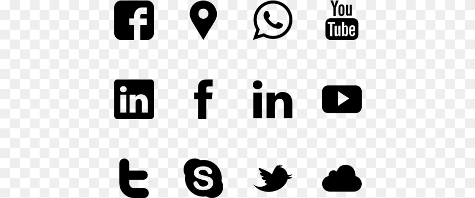 The Power Of Social Media Social Media Logo Black And White, Gray Free Png Download
