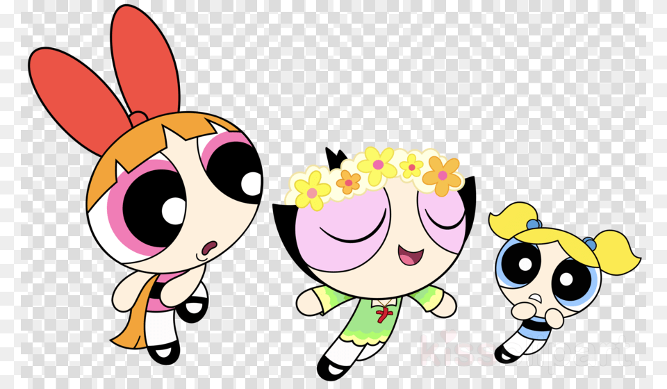 The Powerpuff Girls Clipart Blossom Bubbles And Buttercup The Powerpuff Girls, Cartoon, Face, Head, Person Png Image