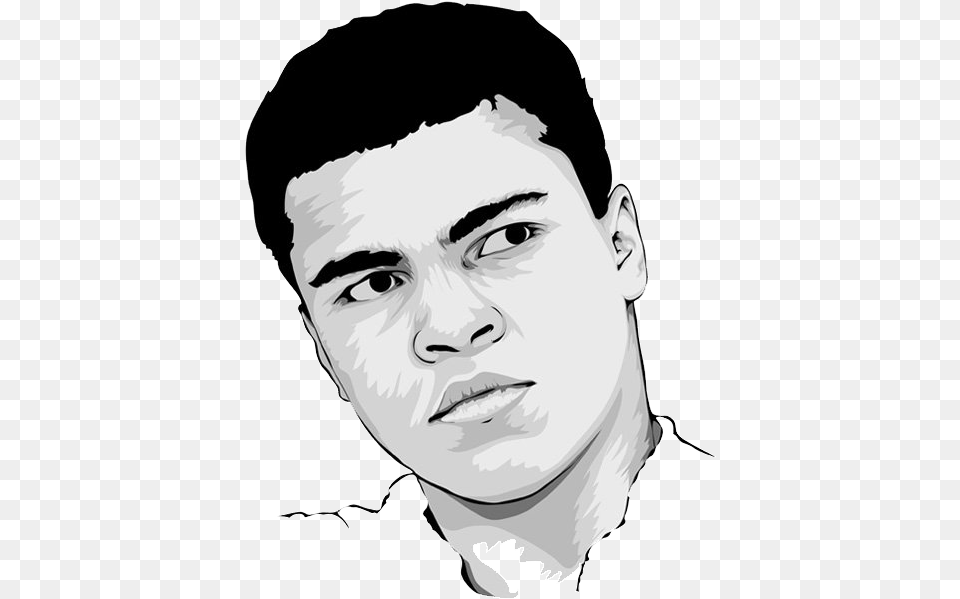 The Press Wv Muhammad Ali Clip Art, Head, Drawing, Face, Portrait Png