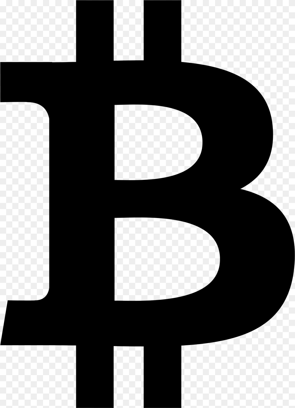 The Prevailing Bitcoin Trading Symbol Btc Icon, Gray Free Png Download