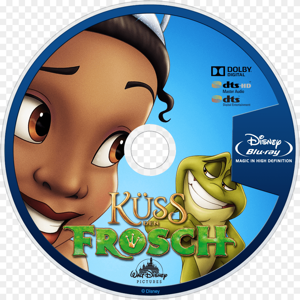The Princess And The Frog Bluray Disc Image Princess And The Frog German, Disk, Dvd, Baby, Person Png