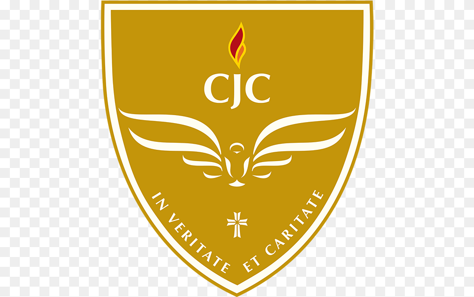 The Principal Symbol Of Catholic Junior College Is Catholic Junior College Logo, Badge, Emblem, Gold Free Transparent Png
