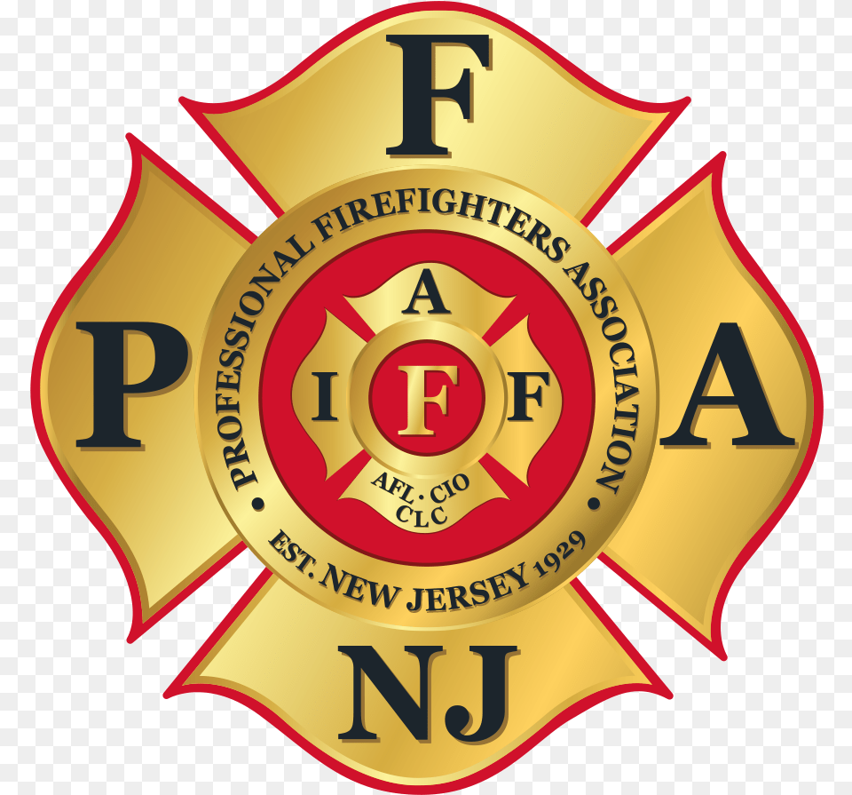 The Professional Firefighters Association Of New Jersey Professional Firefighters Association Of New Jersey, Badge, Logo, Symbol, Food Free Png
