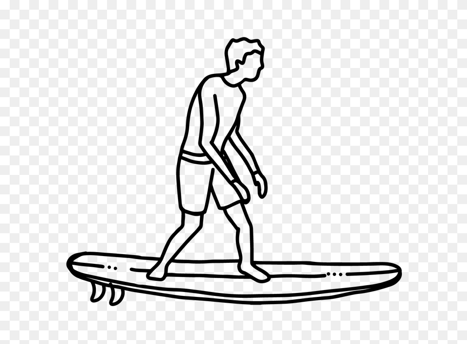 The Proper Surfing Stance, Gray Png Image