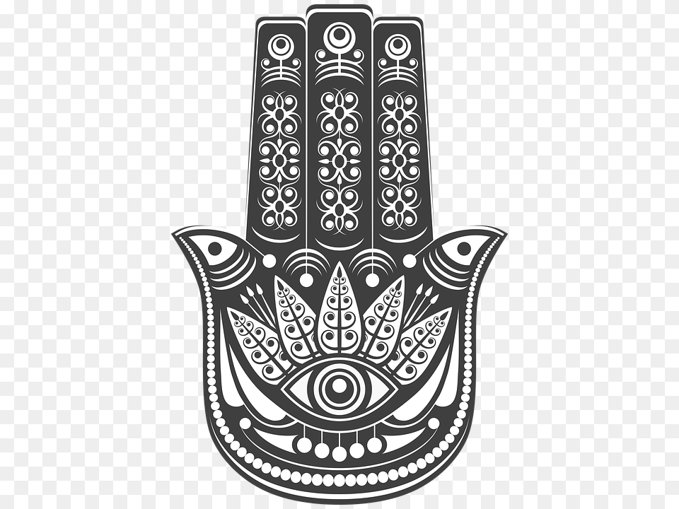 The Protective Boho Hamsa Hand Evil Eye Black And White, Emblem, Symbol, Art, Drawing Png