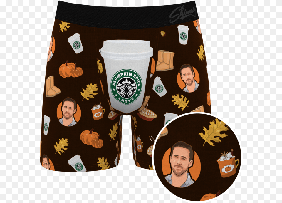 The Psl S Pumpkin Spice Latte Underwear, Clothing, Shorts, Adult, Person Free Png Download
