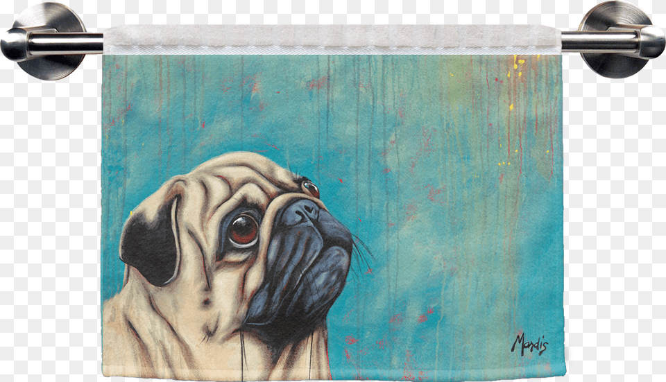 The Pug Ribbed Towel Depicting A Chocolate Lab Is Towel, Person, Animal, Canine, Dog Free Png