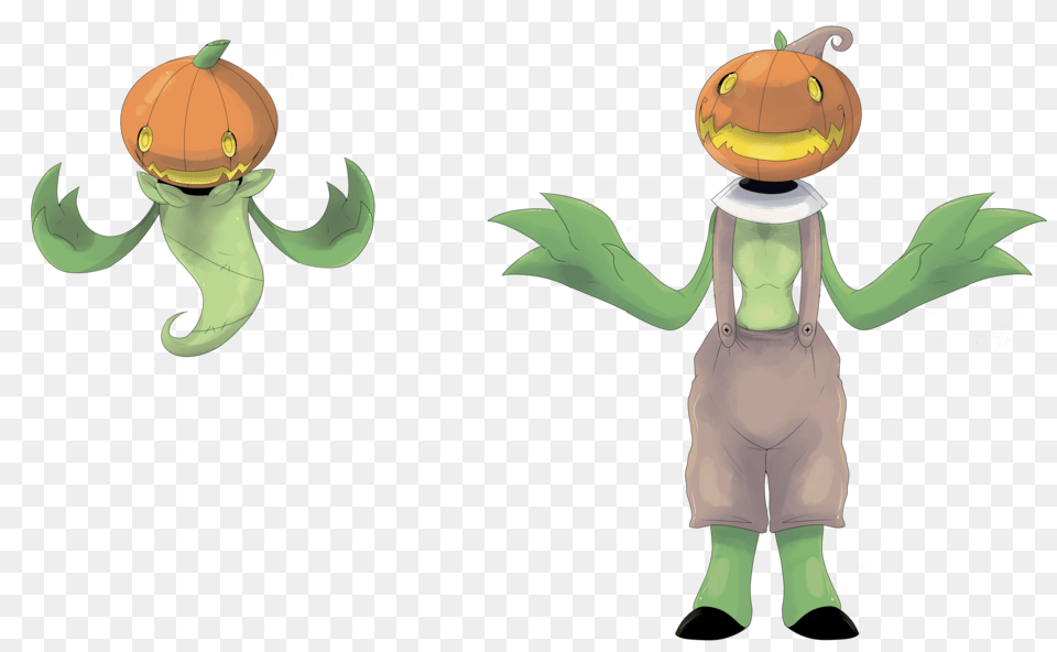 The Pumpkin Pokemon By Phantomania Jpg Pumpkin Fakemon, Elf, Leaf, Plant, Person Free Png