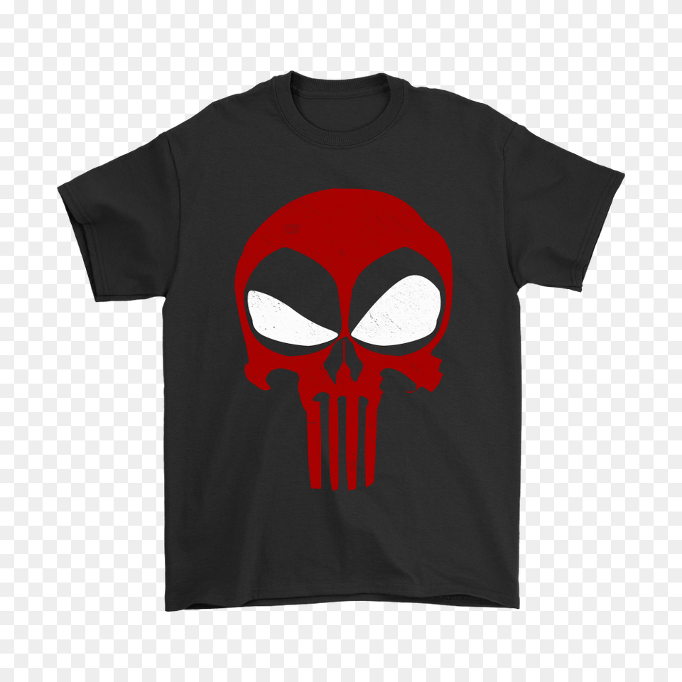 The Punisher And Deadpool Logo Mashup Shirts Teeqq Store, Clothing, T-shirt Free Png Download