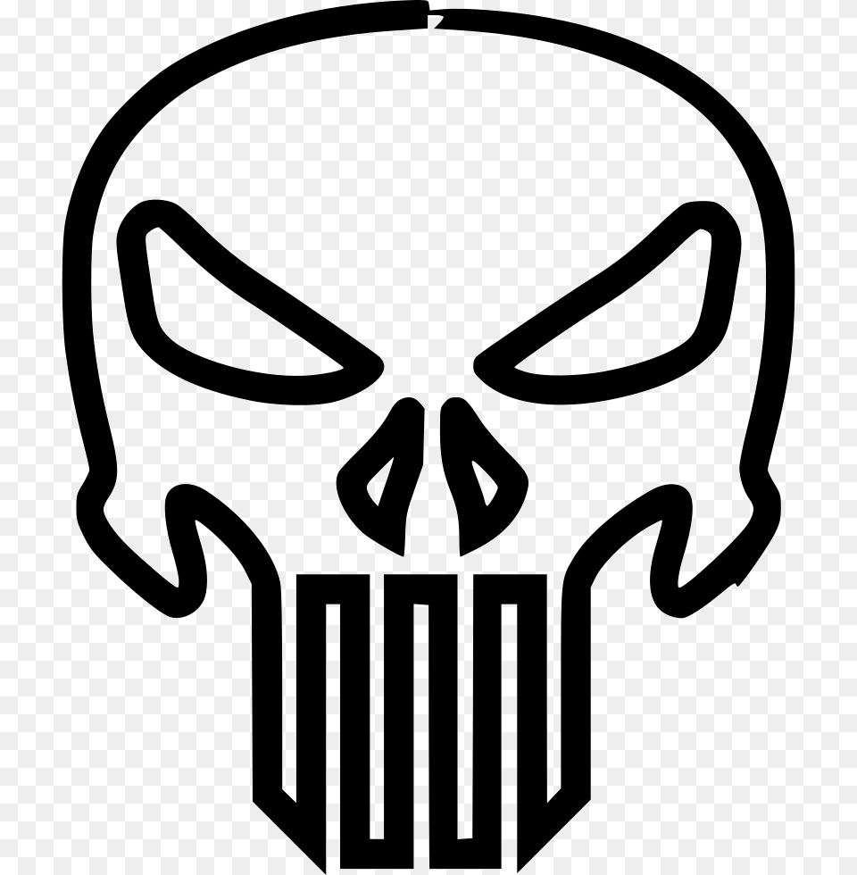 The Punisher Icon Stencil, Light, Smoke Pipe Free Png Download