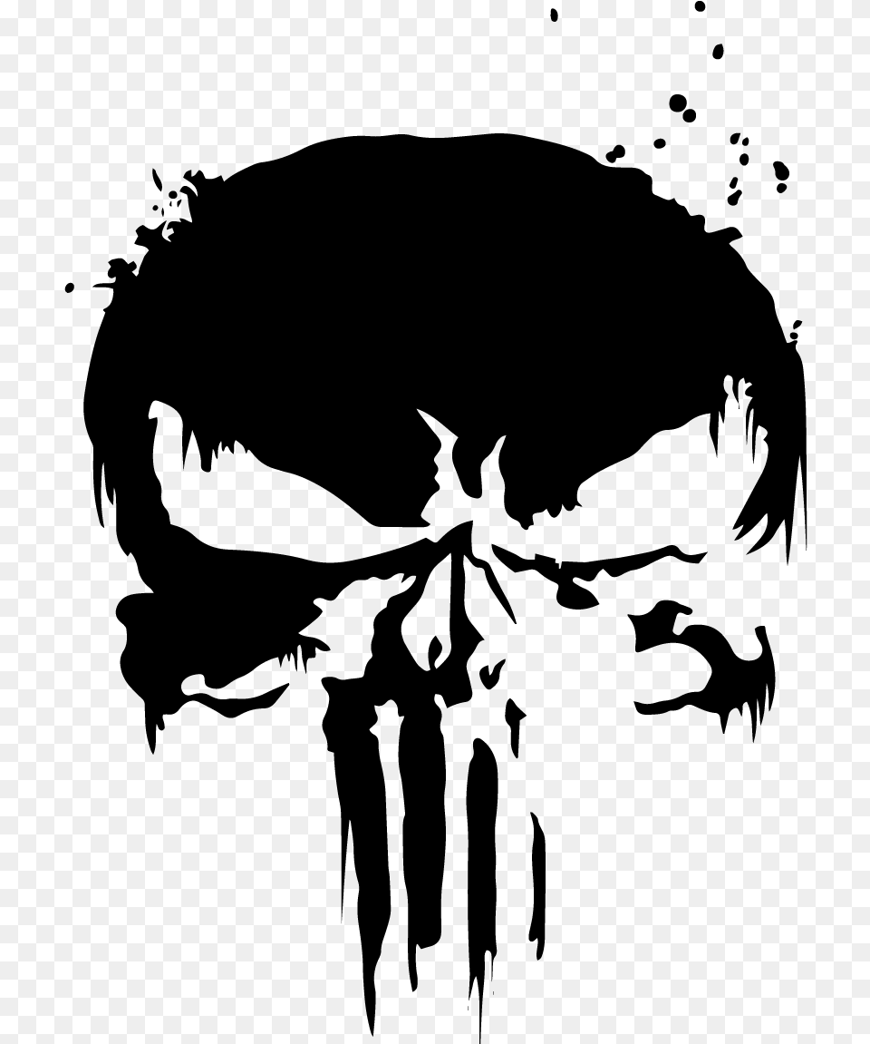 The Punisher Skull Symbol Icon Vector Logo Decal Sticker Punisher Logo, Gray Png