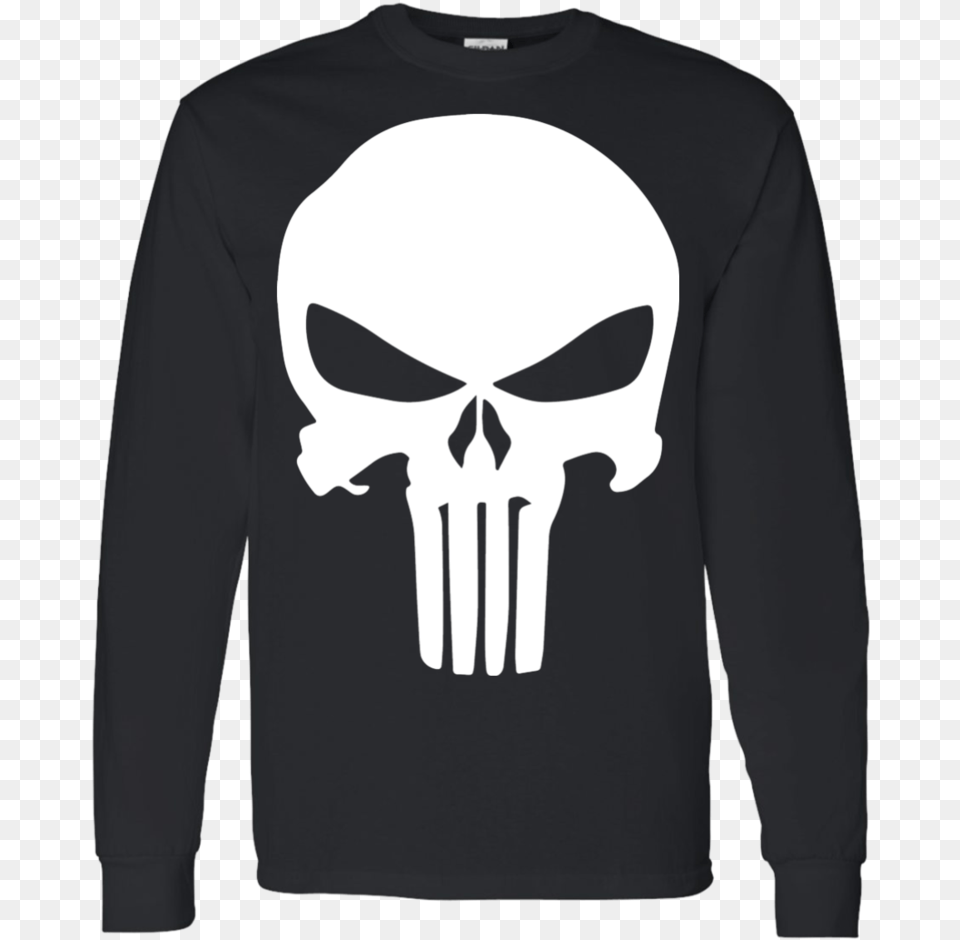 The Punisher Skull T Shirt Punisher Skull White, Clothing, Sleeve, Long Sleeve, Sweater Free Png Download