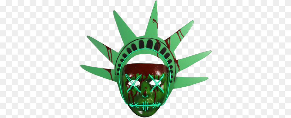 The Purge Election Year Lady Liberty Light Up Mask Purge Election Year Mask, Green, Vehicle, Aircraft, Airplane Png Image