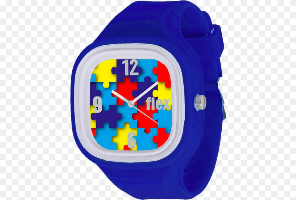 The Puzzle Flex Watch Which Represents Autism Awareness Analog Watch, Wristwatch, Arm, Body Part, Person Free Png