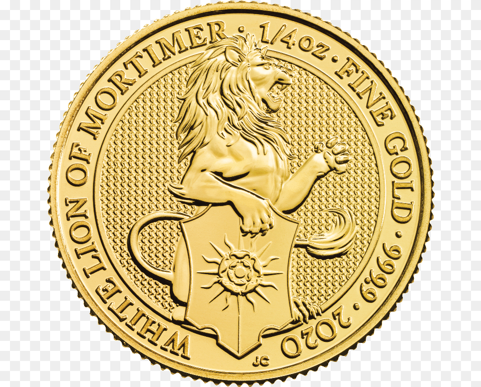 The Queen S Beasts The White Lion Of Mortimer 2020 Queens Beasts Gold Coin, Person, Animal, Mammal, Wildlife Free Png Download