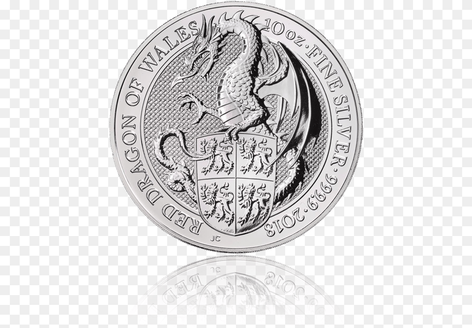 The Queens Beasts Quotred Dragonquot Queen39s Beast Platinum Dragon, Silver, Coin, Money Free Png Download