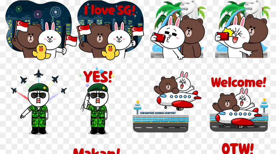 The Quothappy National Day Singapore Quot Sticker Set Is, Animal, Mammal, Wildlife, Bear Free Png