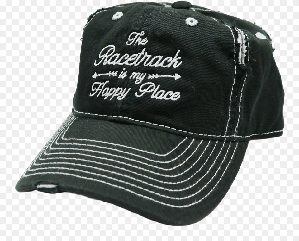 The Racetrack Is My Happy Place Embroidered Hat Baseball Cap, Baseball Cap, Clothing Png